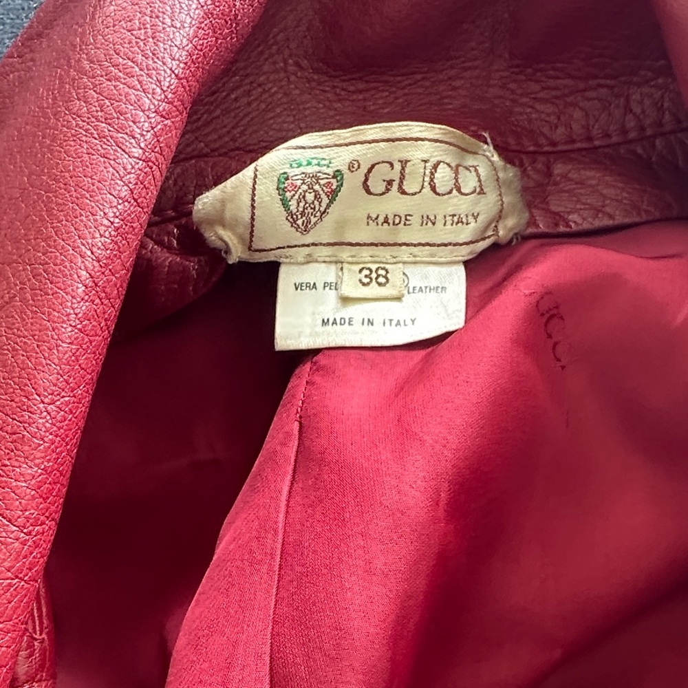Gucci Crimson Leather Jacket